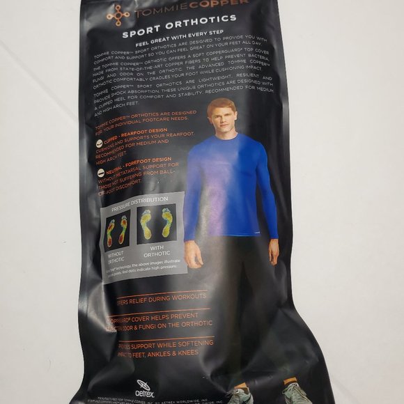 NEW - Tommie Copper Men's Sports Orthotic Inserts Lightweight Athletic Fit - Picture 2 of 9